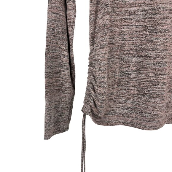 St Johns Bay Womens Active Knit Top Long Sleeves Side Cinch Hem XL Heather Brown - Picture 2 of 6